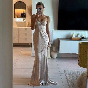 CLUBL Cream Bustier Dress